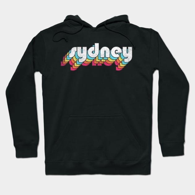 Sydney  / Retro Faded Style Typography Design Hoodie by DankFutura